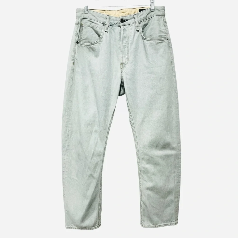Rag & Bone Slouch Tapered In Dalton Light Blue Jeans Button Fly Belt Loops 30